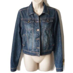 Jou Jou Stretch Denim Classic Jean Jacket L Medium Wash